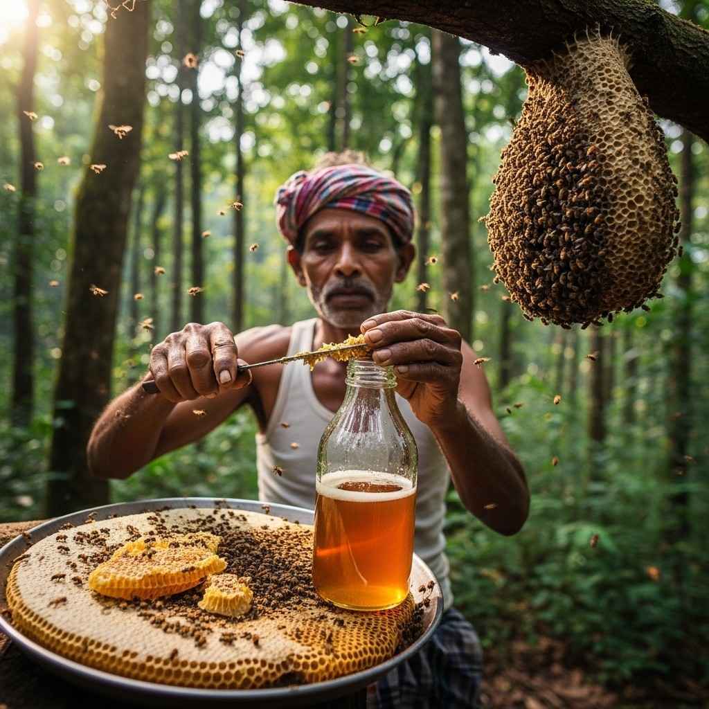 coorg forest honey, pure honey direct from wild forest